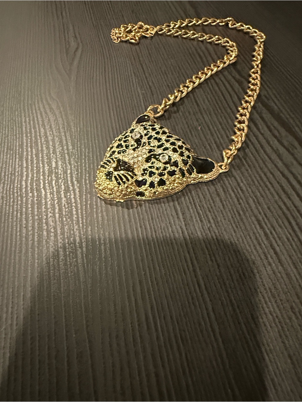 Gold Leopard Head Pendant Necklace - Women's Jewelry - Picture 5 of 7